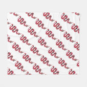 Schlange Schwarze und Rote Silhouetten Fleecedecke (Vorderseite (Horizontal))