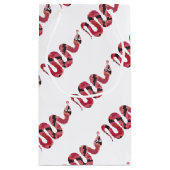 Schlange Schwarze und Rote Silhouetten Kleine Geschenktüte (Rückseite)