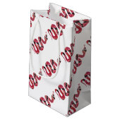 Schlange Schwarze und Rote Silhouetten Kleine Geschenktüte (Rückseite Schrägansicht)