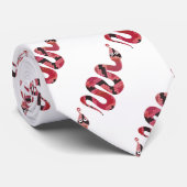 Schlange Schwarze und Rote Silhouetten Krawatte (Gerollt)