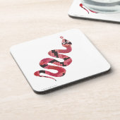 Schlange Schwarze und Rote Silhouetten Untersetzer (Linke Seite)