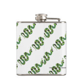 Schlange Silhouette für Schwarz und Grün Flachmann (Rückseite)