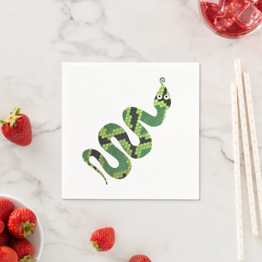Schlange Silhouette für Schwarz und Grün Serviette (Beispiel)