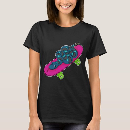 Schlange Skater Skateboard T-Shirt (Vorderseite)