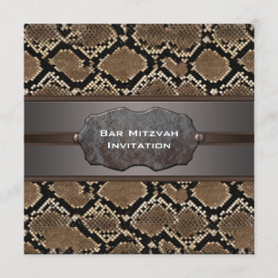 Schlange Skin Brown und Schwarz Rustikale Bar Mitz Einladung
