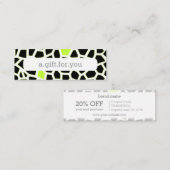 Schlange Skin Gray Green Mosaik Muster Discount Ge Mini Visitenkarte (Vorne/Hinten)