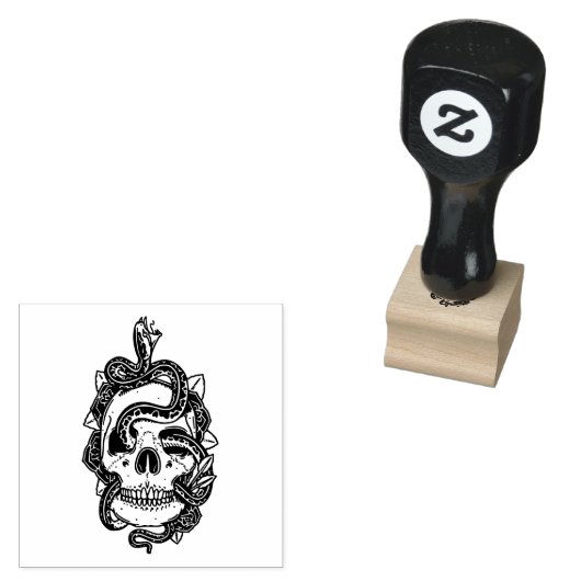 Schlange Skull Gummistempel (Stempel)