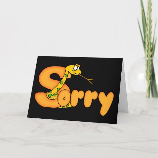 Schlange Sorry Card mit großen Sorry Word Karte (Vorderseite)