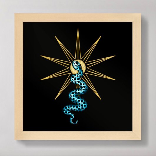 Schlange Spirituelle Wandkunst Gold schwarz Poster