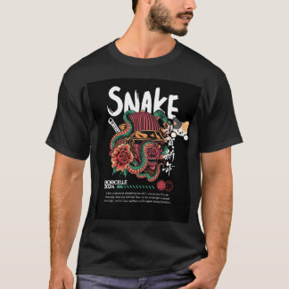 Schlange & süßes Haustier-Katze Design T-Shirt