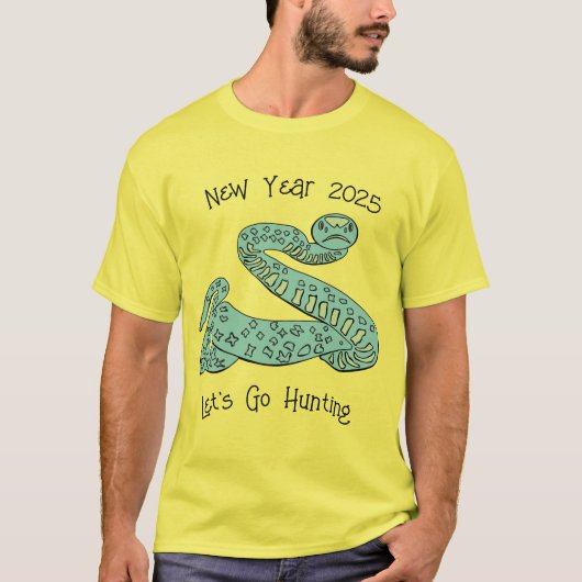 Schlange T - Shirt für das neue Jahr 2025 (Vorderseite)