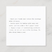 Schlange Tattoo Aftercare Instructions Modern Quadratische Visitenkarte (Rückseite)