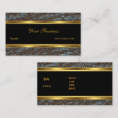 Schlange Tier Gold Schwarzer Streifen Elegant Klas Visitenkarte (Vorne/Hinten)