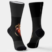 Schlange umarmt um ein anatomisches Herz Socken (Gewinkelt)