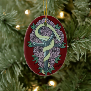 Schlange umhüllt um die Tätowierkunst von Katy c Keramik Ornament