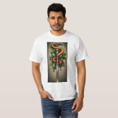 Schlange umwickelt um dagger Tatoo-Design T-Shirt (Vorne ganz)