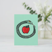 Schlange und Apfel Postkarte (Stehend Vorderseite)