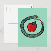 Schlange und Apfel Postkarte (Vorne/Hinten)