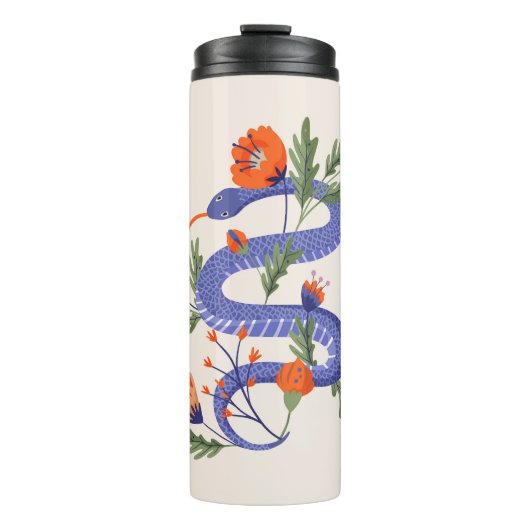 Schlange- und Blumenmärchen Thermosbecher (Vorderseite)