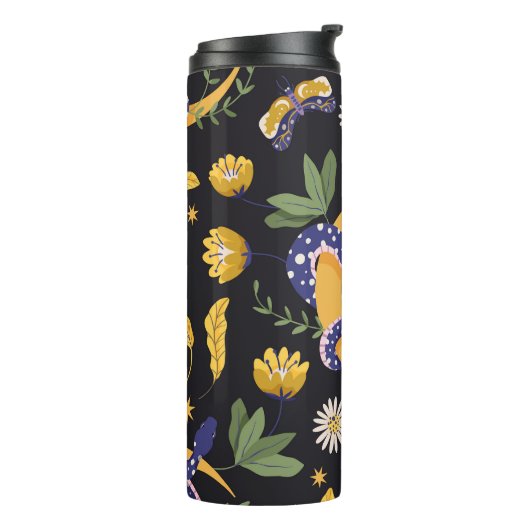 Schlange- und Blumenmärchen Thermosbecher (Nach links gedreht)