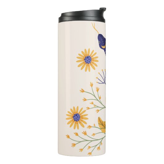 Schlange- und Blumenmärchen Thermosbecher (Nach links gedreht)