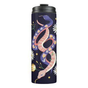 Schlange- und Blumenmärchen Thermosbecher