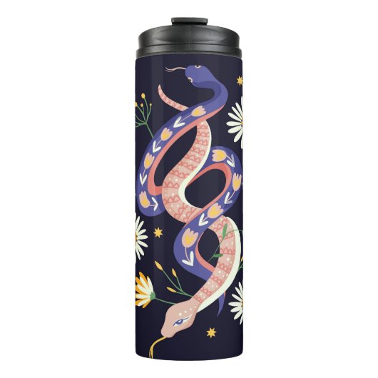 Schlange- und Blumenmärchen Thermosbecher (Vorderseite)