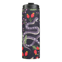 Schlange- und Blumenmärchen Thermosbecher