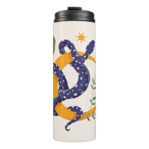 Schlange- und Blumenmärchen Thermosbecher