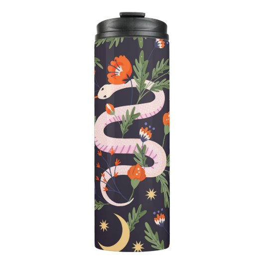 Schlange- und Blumenmärchen Thermosbecher (Vorderseite)