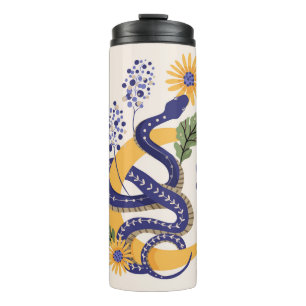 Schlange- und Blumenmärchen Thermosbecher