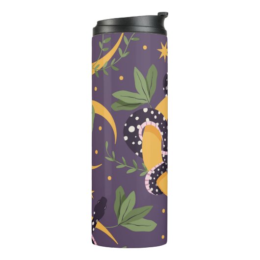 Schlange- und Blumenmärchen Thermosbecher (Nach links gedreht)