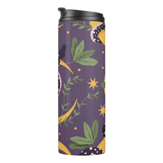 Schlange- und Blumenmärchen Thermosbecher (Nach rechts gedreht)