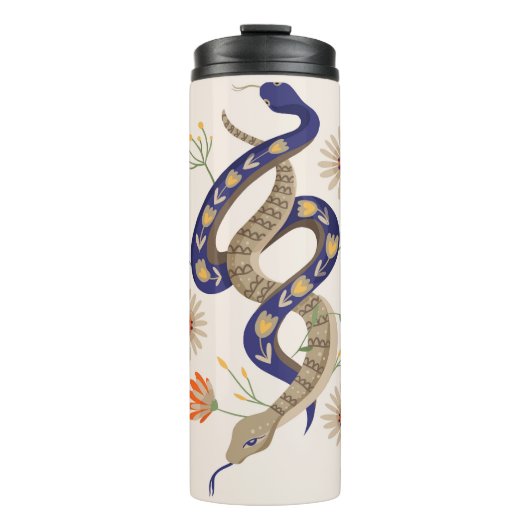 Schlange- und Blumenmärchen Thermosbecher (Vorderseite)