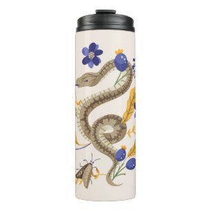 Schlange- und Blumenmärchen Thermosbecher