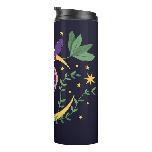 Schlange- und Blumenmärchen Thermosbecher (Nach rechts gedreht)