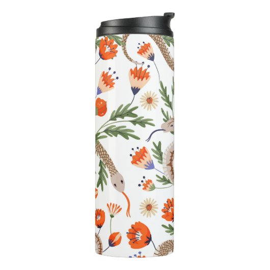Schlange- und Blumenmärchen Thermosbecher (Nach links gedreht)