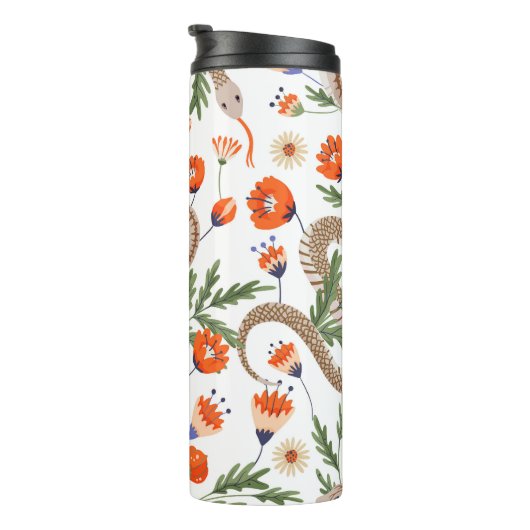 Schlange- und Blumenmärchen Thermosbecher (Nach rechts gedreht)