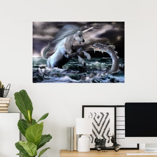 Schlange und Einhorn Poster (Heimbüro)