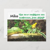 Schlange und Frosch witzige neue Adresskarten Ankündigungspostkarte (Vorne/Hinten)