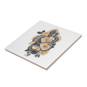 Schlange und Gelbe Rosen Fliese (Seite)