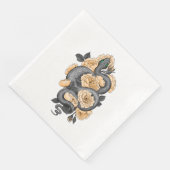 Schlange und Gelbe Rosen Serviette (Ecke)