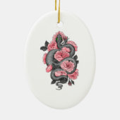 Schlange und Rose Keramik Ornament (Hinten)