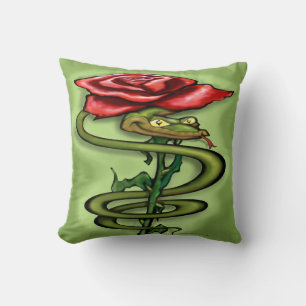 Schlange und Rose Kissen