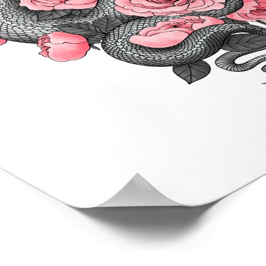 Schlange und Rose Poster (Ecke)