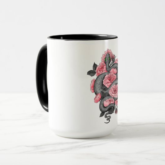 Schlange und Rose Tasse (Vorderseite Links)