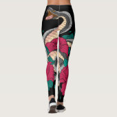Schlange und Rote Rose Leggings (Rückseite)