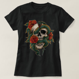 Schlange und Schädel T-Shirt