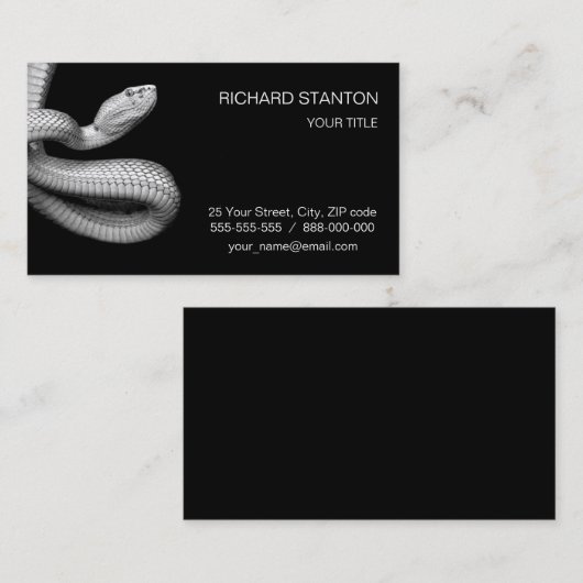 Schlange Visitenkarte (Vorne/Hinten)