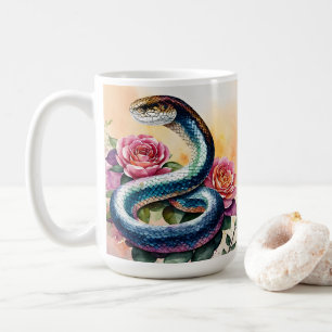 Schlange Wasserfarbene Kunst Kaffeetasse